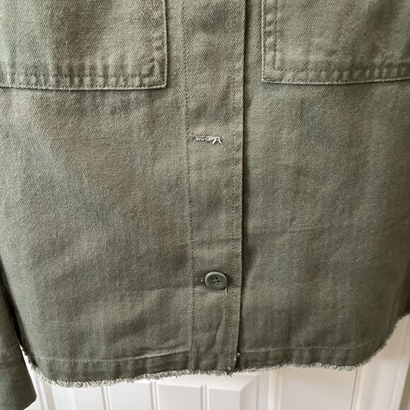 Universal Thread Army Green Button Up Utility Shirt Long Sleeve Womens Size XXL - Picture 4 of 10